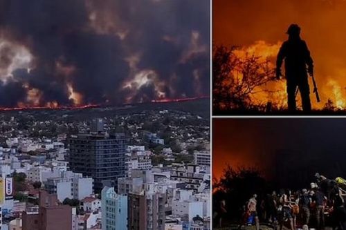 Video 'tường lửa' cháy ngùn ngụt bao vây một thị trấn ở Argentina