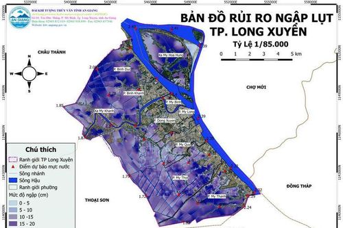 Cảnh báo mưa giông, Long Xuyên lại ngập