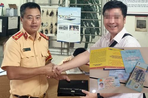 Thượng úy CSGT nhặt được gần 50 triệu đồng cùng giấy tờ, trả lại người dân đánh rơi