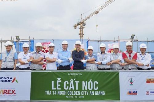 Tòa T4 nhà ở xã hội Golden City An Giang cất nóc