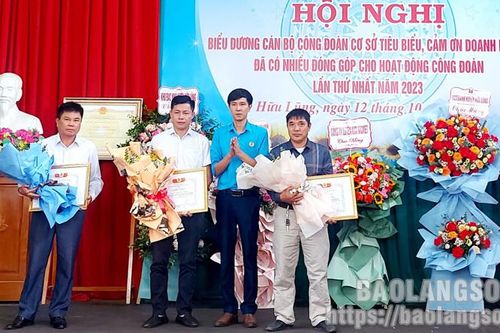 Hữu Lũng: Biểu dương doanh nghiệp, cán bộ công đoàn cơ sở tiêu biểu khối doanh nghiệp huyện lần thứ nhất năm 2023