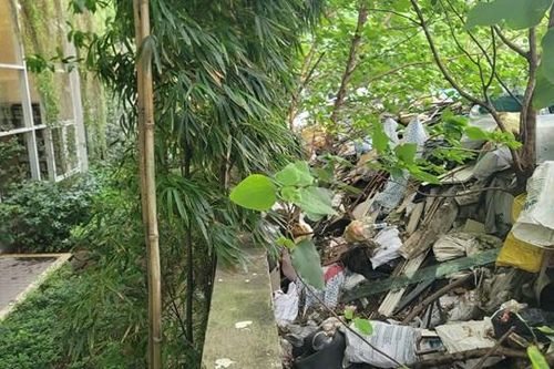 Rác thải bủa vây chung cư tại Hà Nội