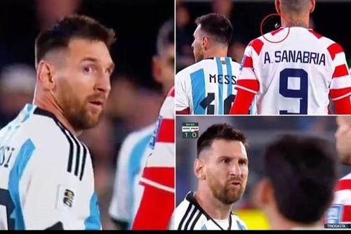 Messi phản ứng sau khi bị đối phương phun nước bọt