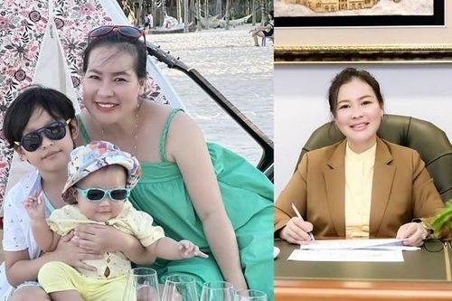 Vợ Quý Bình trẻ trung bên hai quý tử, 'flex nhẹ' về bản thân