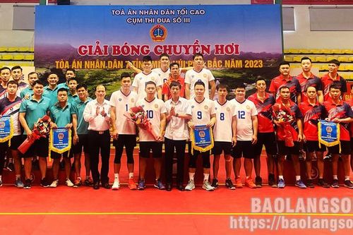 Tòa án Nhân dân tỉnh Lạng Sơn đoạt giải nhất tại giải bóng chuyền hơi tòa án nhân dân 7 tỉnh miền núi phía Bắc năm 2023