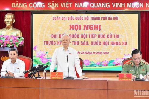 Tổng Bí thư Nguyễn Phú Trọng tiếp xúc cử tri thành phố Hà Nội