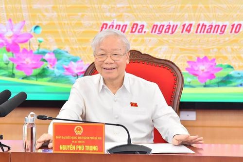 Tổng Bí thư Nguyễn Phú Trọng tiếp xúc cử tri Hà Nội trước Kỳ họp thứ 6, Quốc hội khóa XV