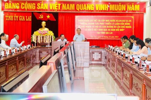 Đoàn khảo sát đề tài cấp Nhà nước làm việc với lãnh đạo tỉnh Gia Lai