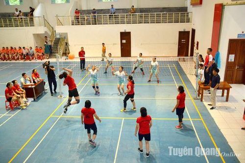 Gần 130 vận động viên tham gia Giải bóng chuyền hơi nữ ngành Y tế