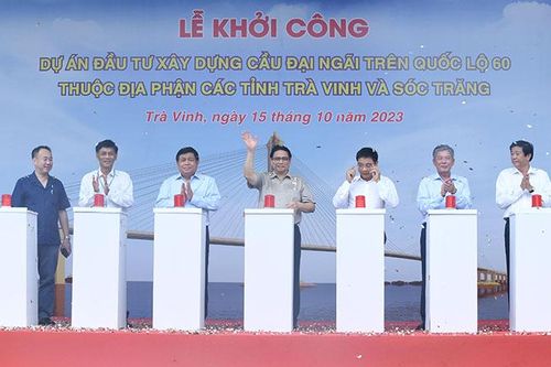 Thủ tướng Phạm Minh Chính dự lễ khởi công cầu Đại Ngãi