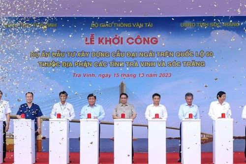 Nỗ lực vượt tiến độ, phấn đấu hoàn thành dự án xây dựng cầu Đại Ngãi vào năm 2025