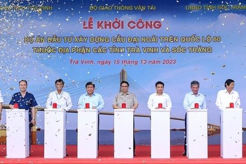 Thủ tướng Phạm Minh Chính dự Lễ khởi công Dự án đầu tư xây dựng cầu Đại Ngãi