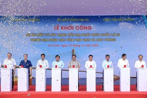 Thủ tướng Phạm Minh Chính phát lệnh khởi công cầu Đại Ngãi bắc qua sông Hậu