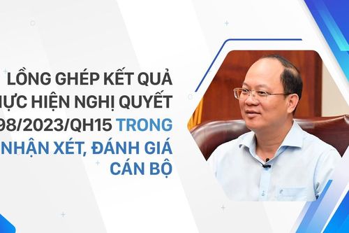 Lồng ghép kết quả thực hiện Nghị quyết 98/2023/QH15 trong nhận xét, đánh giá cán bộ