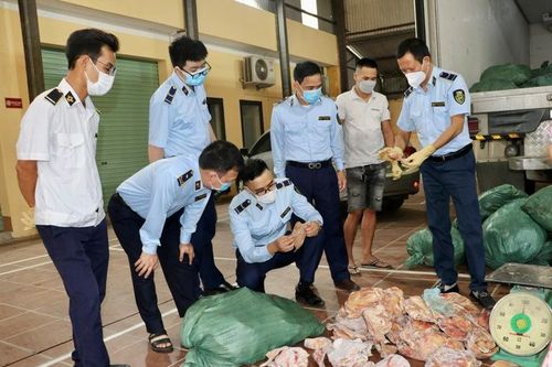Gần 2 tấn tai lợn ôi thiu đang vận chuyển về Hà Nội tiêu thụ thì bị phát hiện, tiêu hủy