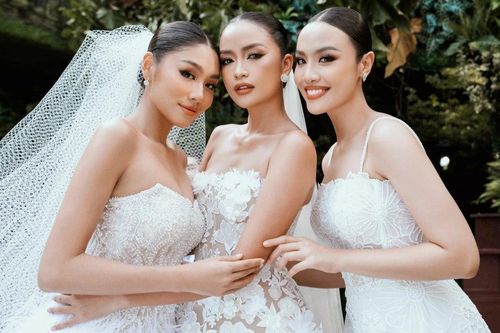 Hoa hậu Ngọc Châu, Á hậu Thảo Nhi, Thủy Tiên lộng lẫy với váy cưới