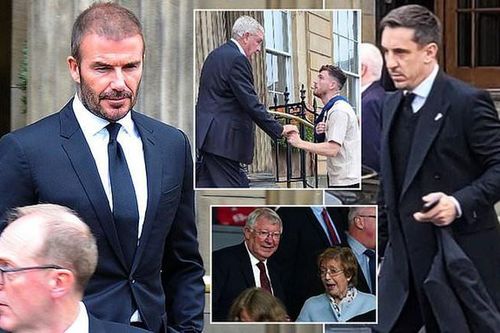 David Beckham và các huyền thoại bóng đá buồn bã tiễn biệt vợ HLV Sir Alex