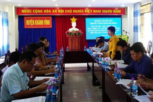 Đoàn giám sát của HĐND tỉnh Khánh Hòa Giám sát việc thực hiện 3 chương trình mục tiêu quốc gia tại huyện Khánh Vĩnh