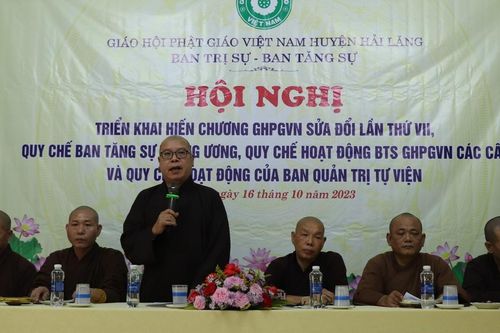 Ban Trị sự Phật giáo H.Hải Lăng tổ chức hội nghị triển khai Hiến chương GHPGVN sửa đổi lần thứ VII