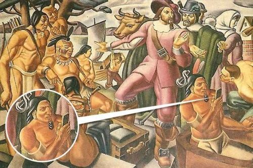 Phóng to 10 lần bức tranh cổ, phát hiện món đồ 'xuyên không' quen thuộc