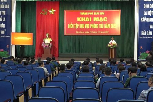 Khai mạc diễn tập KVPT TP Sầm Sơn năm 2023