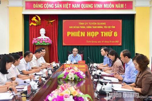 Ban Chỉ đạo phòng, chống tham nhũng, tiêu cực tỉnh họp phiên thứ 6