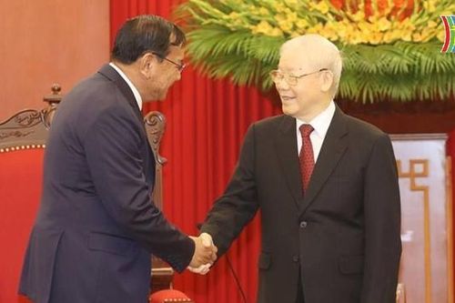 Tổng Bí thư tiếp Ban Đối ngoại TƯ Đảng Nhân dân Campuchia