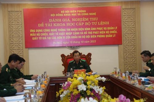 Nghiệm thu đề tài về ứng dụng công nghệ thông tin vào công tác quản lý hộ chiếu, giấy tờ tại các cửa khẩu do BĐBP quản lý