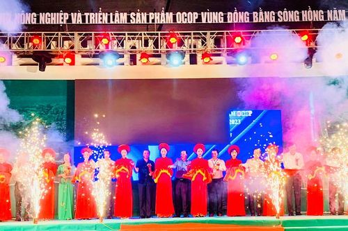 Khai mạc Hội chợ Nông nghiệp và triển lãm sản phẩm OCOP vùng đồng bằng sông Hồng năm 2023