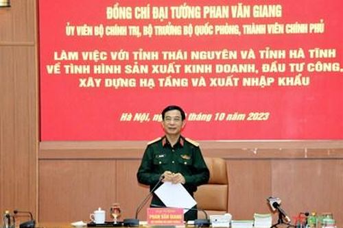 Đại tướng Phan Văn Giang làm việc với tỉnh Thái Nguyên và tỉnh Hà Tĩnh về tình hình kinh tế - xã hội