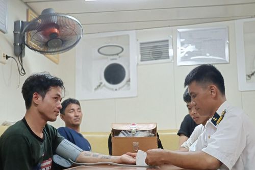 Quân chủng Hải quân bàn giao ngư dân tàu cá Quảng Nam bị nạn trên biển Trường Sa