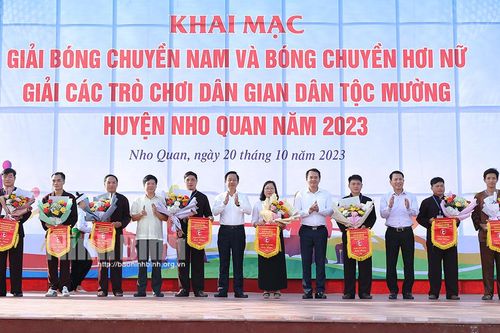 Khai mạc Giải thể thao truyền thống, Giải các trò chơi dân gian dân tộc Mường huyện Nho Quan năm 2023
