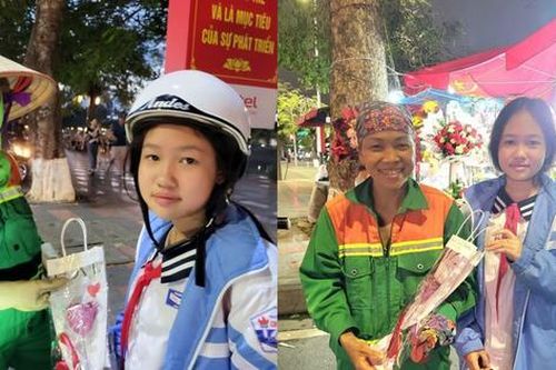 Bạn tween lớp 6 trích tiền lì xì, tự tay làm hoa tặng 100 cô lao công nhân dịp 20/10