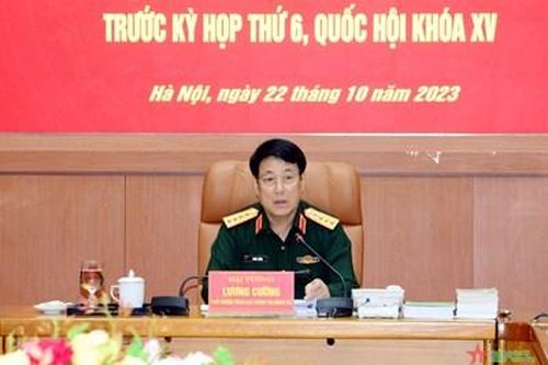 Đại tướng Lương Cường chủ trì gặp mặt các đại biểu Quốc hội đang công tác trong Quân đội