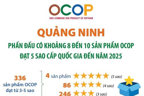 Quảng Ninh phấn đấu có khoảng 8 đến 10 sản phẩm OCOP đạt 5 sao cấp quốc gia