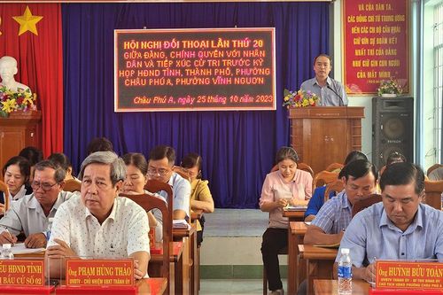 Lãnh đạo TP. Châu Đốc đối thoại giữa Đảng với Nhân dân và tiếp xúc cử tri HĐND 3 cấp
