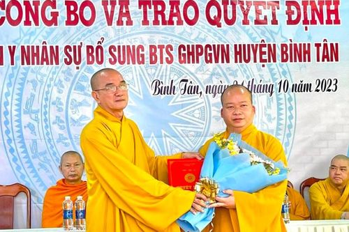 Vĩnh Long: Đại đức Thích Tánh Bình làm Trưởng ban Trị sự GHPGVN H.Bình Tân (2021-2026)
