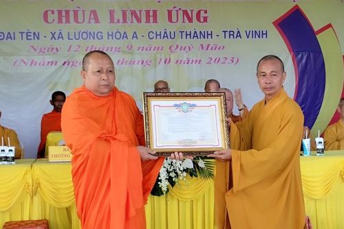 Lễ công bố quyết định thành lập chùa Linh Ứng (H.Châu Thành, Trà Vinh)