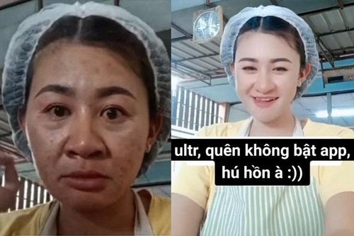 Chị gái quên bật app khiến dân mạng hết hồn về nhan sắc thật