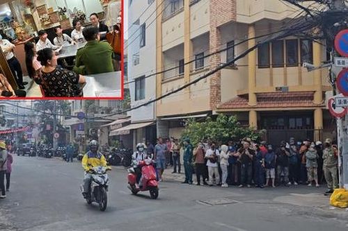 Náo loạn trước nhà cố NSƯT Vũ Linh trong buổi tòa thẩm định tại chỗ theo yêu cầu phản tố của Hồng Loan