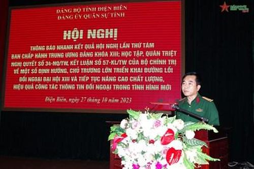 Đảng ủy Quân sự tỉnh Điện Biên thông báo nhanh kết quả Hội nghị Trung ương 8 khóa XIII