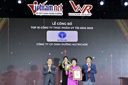 Nutricare lần thứ 3 liên tiếp lọt Top 10 công ty uy tín ngành thực phẩm đồ uống
