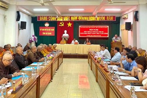 Mặt trận An Giang đối thoại với Ban Trị sự Giáo hội Phật giáo Việt Nam tỉnh