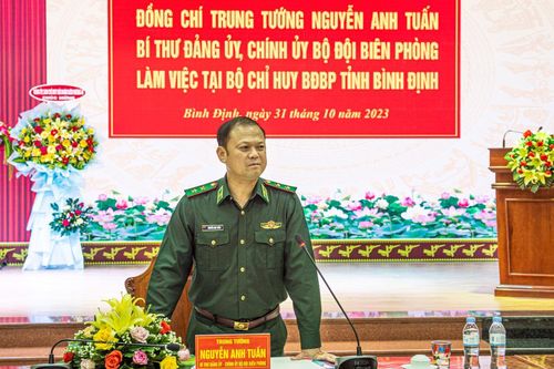 Trung tướng Nguyễn Anh Tuấn thăm, làm việc tại BĐBP Bình Định