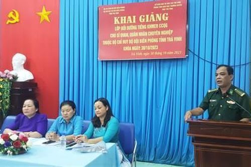 BĐBP Trà Vinh: Khai giảng lớp bồi dưỡng tiếng Khmer năm 2023