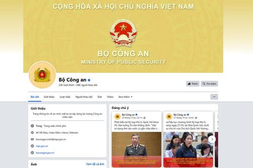 Bộ Công an ra mắt trang thông tin trên Facebook