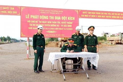 Thi đua trên công trường Dự án đầu tư xây dựng tuyến đường H2 – Thành phố Bắc Ninh