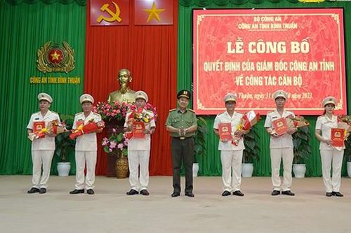 Bổ nhiệm 6 cán bộ giữ chức vụ chủ chốt tại Công an các đơn vị, địa phương