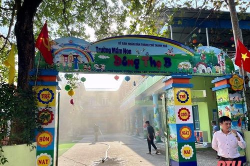Thực tập phương án chữa cháy và cứu nạn, cứu hộ tại Trường Mầm non Đông Thọ B