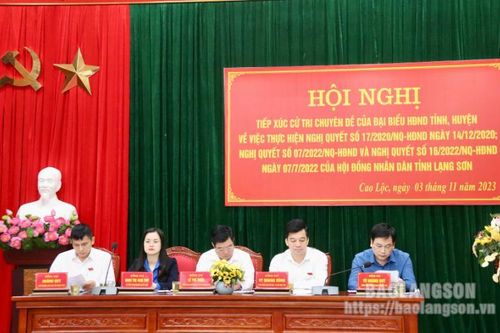 Tổ đại biểu HĐND tỉnh tiếp xúc cử tri theo chuyên đề về việc thực hiện 3 nghị quyết của HĐND tỉnh tại huyện Cao Lộc